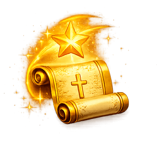 Fantasy icons with glowing golden accents